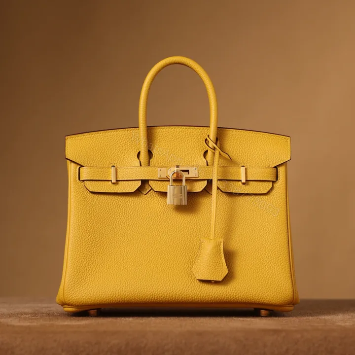 View 1 of 高仿Hermes*Birkin25Togo牛皮琥珀黃金扣/純手工