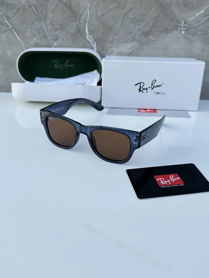 View 1 of First Copy Ray Ban 0840 Blue Brown Premium Designer Sunglasses UV Protection Luxury Eyewear