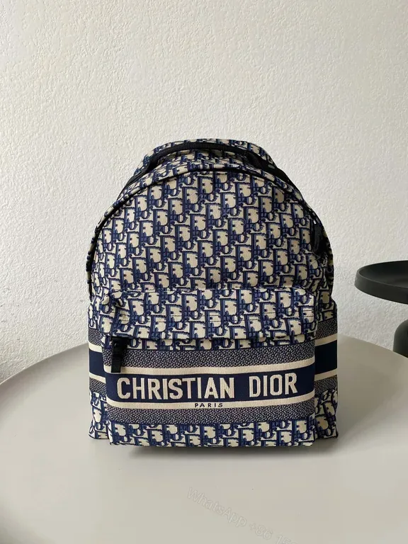 View 1 of Compact Dior Monogram Backpack with Bold Stripes