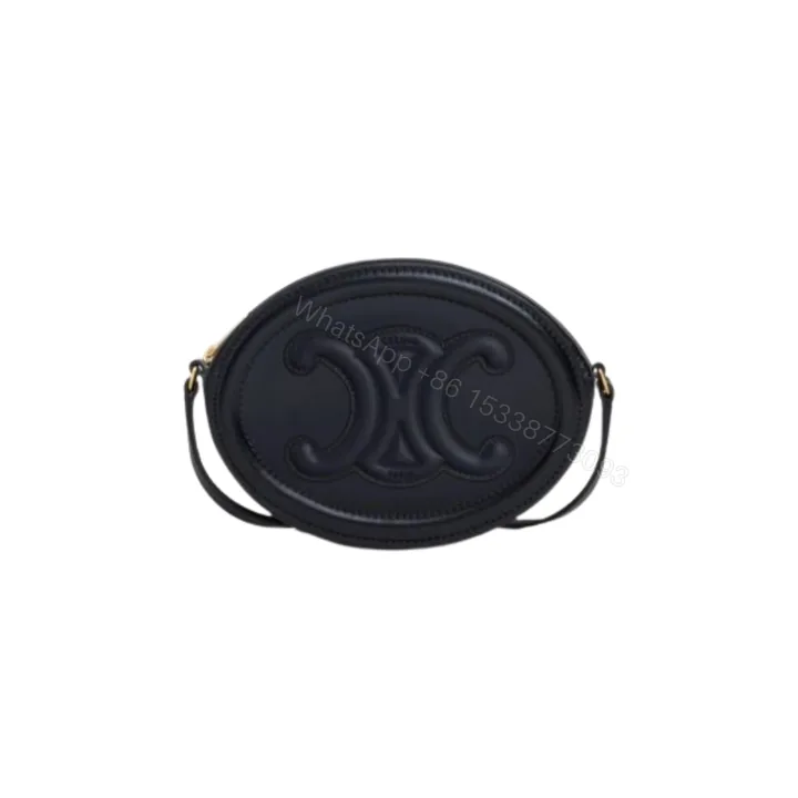 View 1 of CELINE CROSSBODY BAG OVAL PURSE CUIR TRIOMPHE IN SMOOTH CALFSKIN BLACK