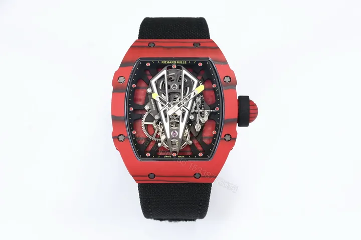 View 1 of KV Factory Richard Mille RM27-03 Ultra-Light Tourbillon Watch – Red Carbon Fiber Case, Black Strap, Spanish Matador Design