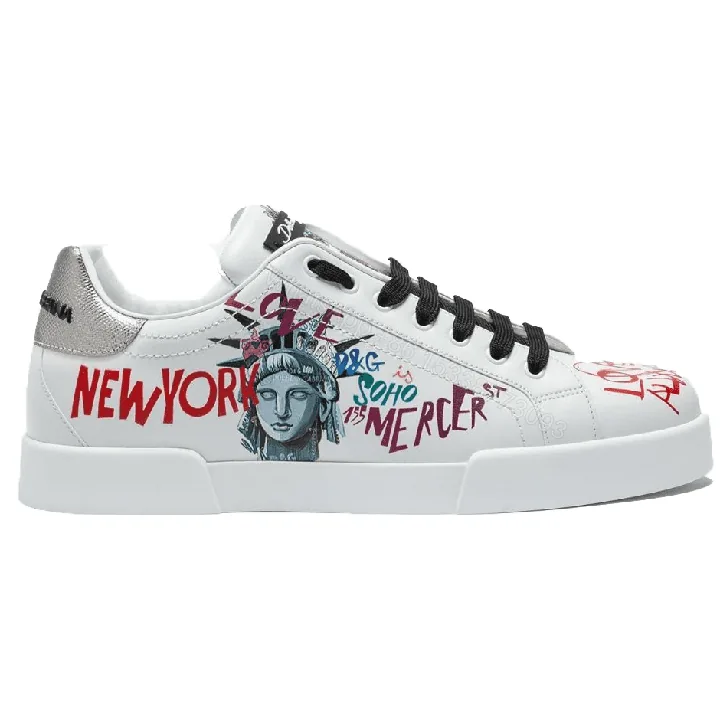 View 1 of DOLCE & GABBANA PORTOFINO SNEAKERS IN PRINTED NAPPA CALFSKIN – DG6