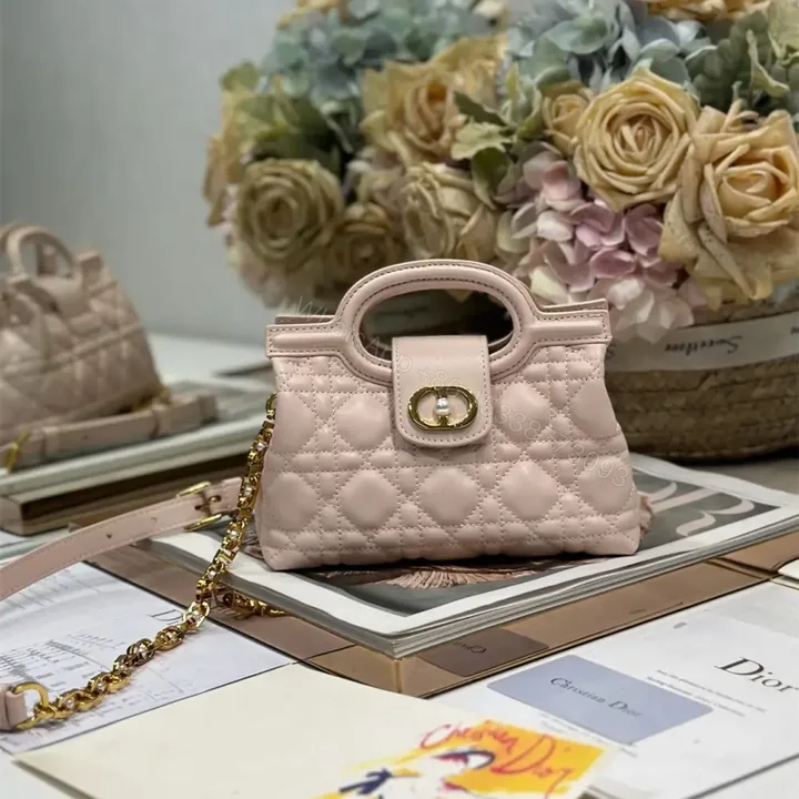 View 1 of 高仿Dior*JolieHandle系列S312M413環扣小羊皮手提包粉色免檢版