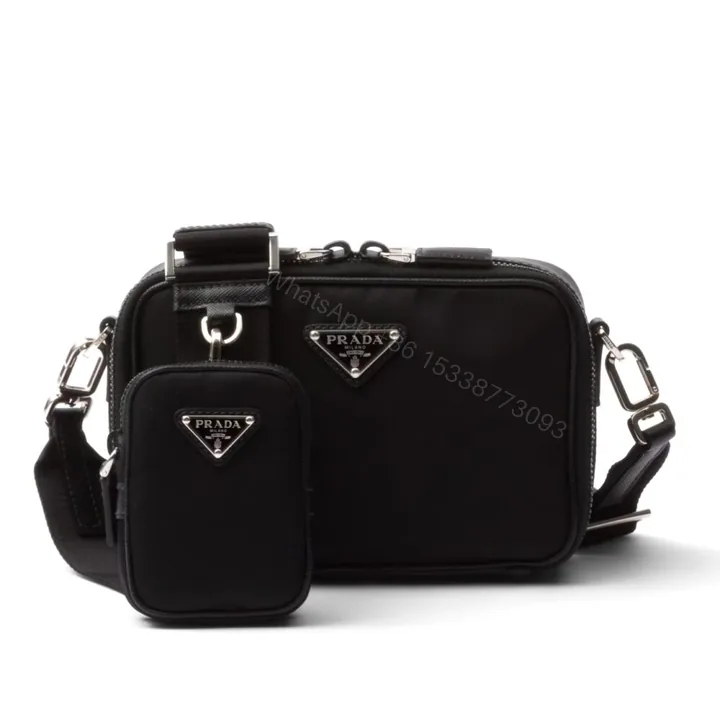 View 1 of Prada Brique Re Nylon And Saffiano Bag Black 20Cm