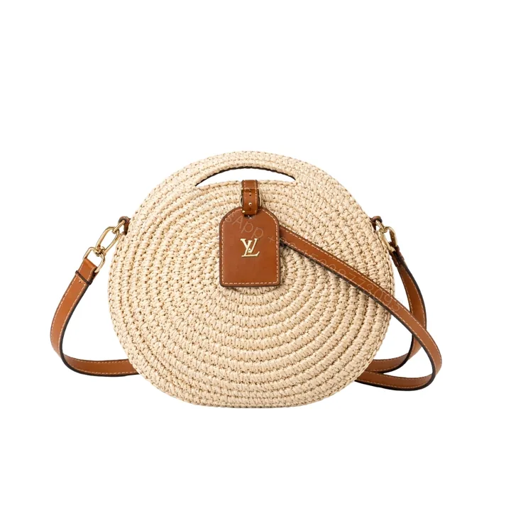 View 1 of Louis Vuitton Around Me Shoulder Bag Raffia White 28Cm M25243