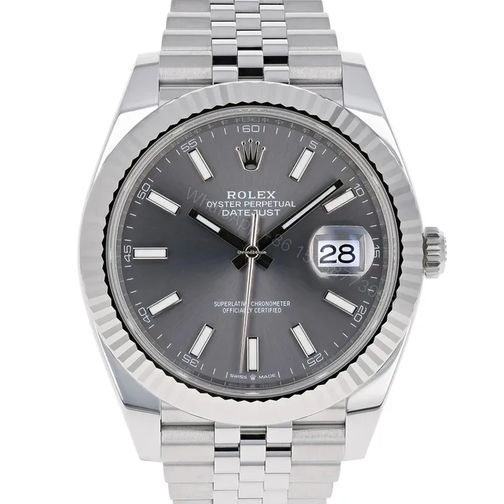 View 1 of Rolex Datejust Rhodium Dial 126334 Jubilee 41 mm