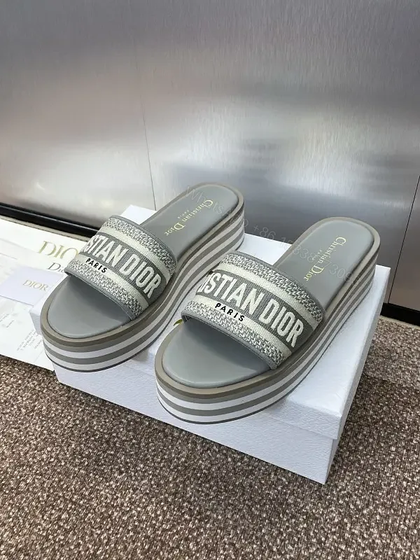 View 1 of Gray Leather Platform Glitter Straps Sandals