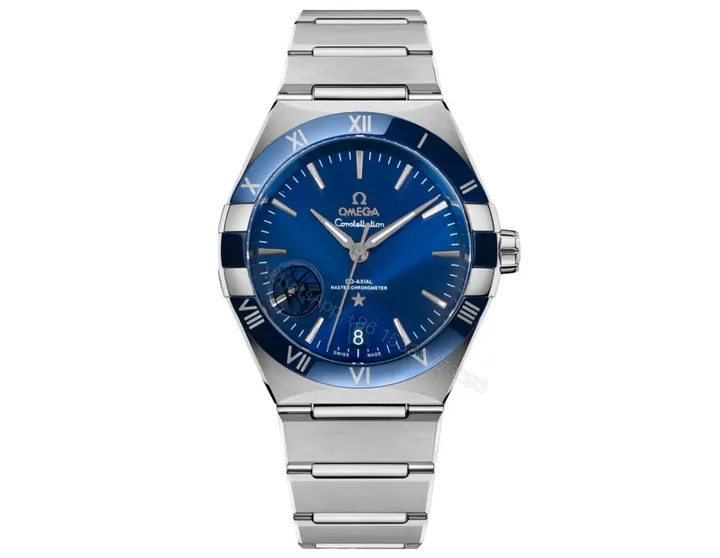 View 1 of Omega Blue Dial Stainless Steel Bracelet OMEGA-BLU-SS1800