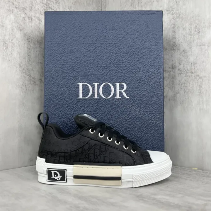 View 1 of Chic Dior-Inspired Black Sneaker | Monochrome Luxury Comfort