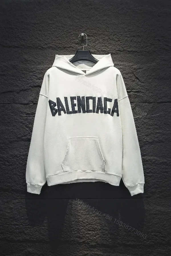View 1 of Neutral Off-White Fleece Logo Hoodie with Comfort Fit