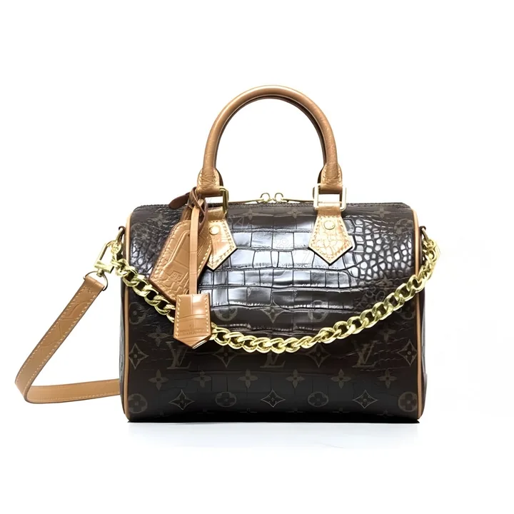 View 1 of Louis Vuitton Speedy Satchel Bag Monogram Brown 25Cm