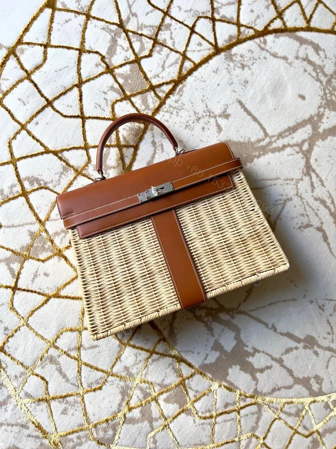 View 1 of Hermes First Edition Barenia & Osier Picnic Kelly 35