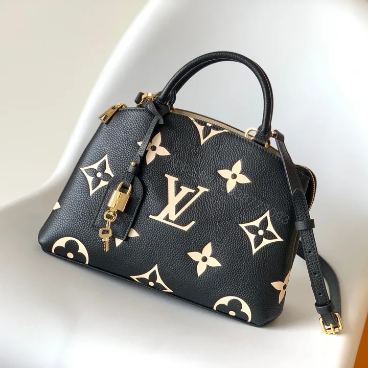 View 1 of LV PETIT PALAIS PM MEDIUM SHOULDER BAG 29 IN BLACK MIX BEIGE