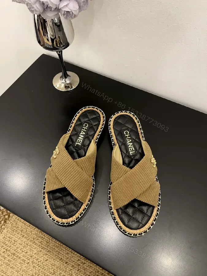 View 1 of Knit-Chic Slide Sandals: Textured Comfort, Luxe Everyday Style
