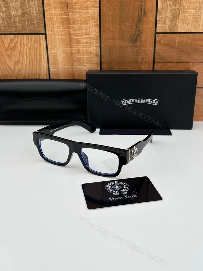 View 1 of FIRST COPY Chrome heart 8216 black plano sunglasses