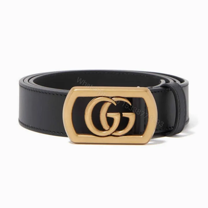 View 1 of GUCCI BELT WITH FRAMED DOUBLE G BUCKLE – B8