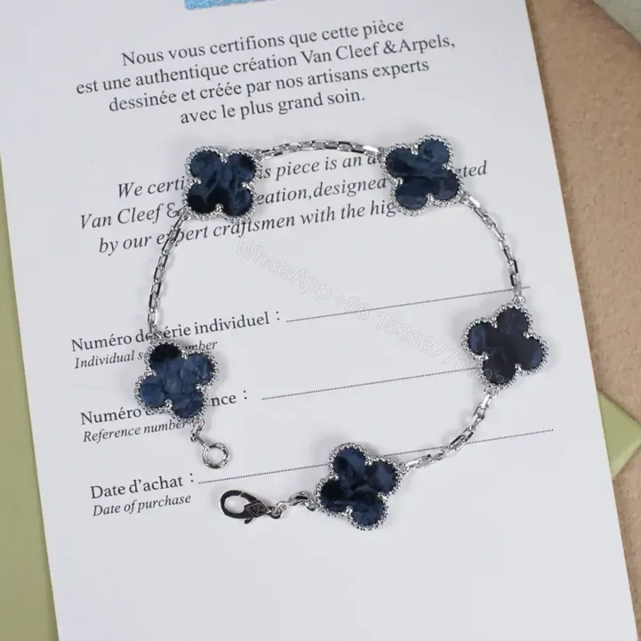 View 1 of 高仿首飾VanCleef&Arpels*RP7S400彼得石白金手鏈
