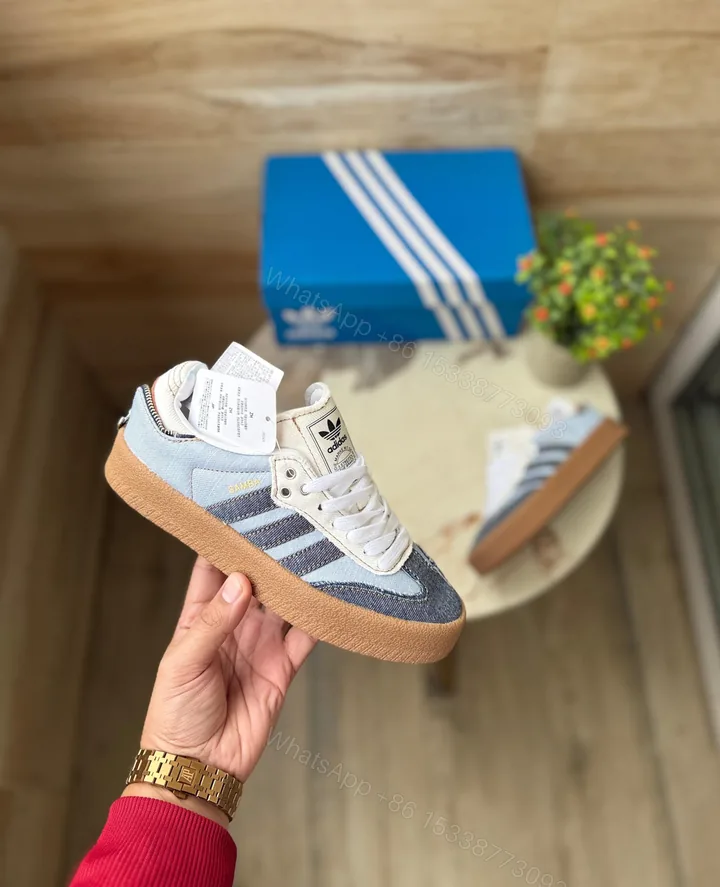 View 1 of NEW ADIDAS OG x ATOMS SAMBA STACKED DENIM REPLICA SHOES