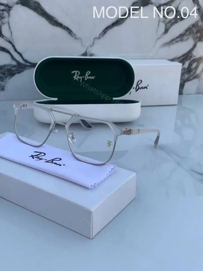 View 1 of First Copy RayBan 04 White Plano Sunglasses