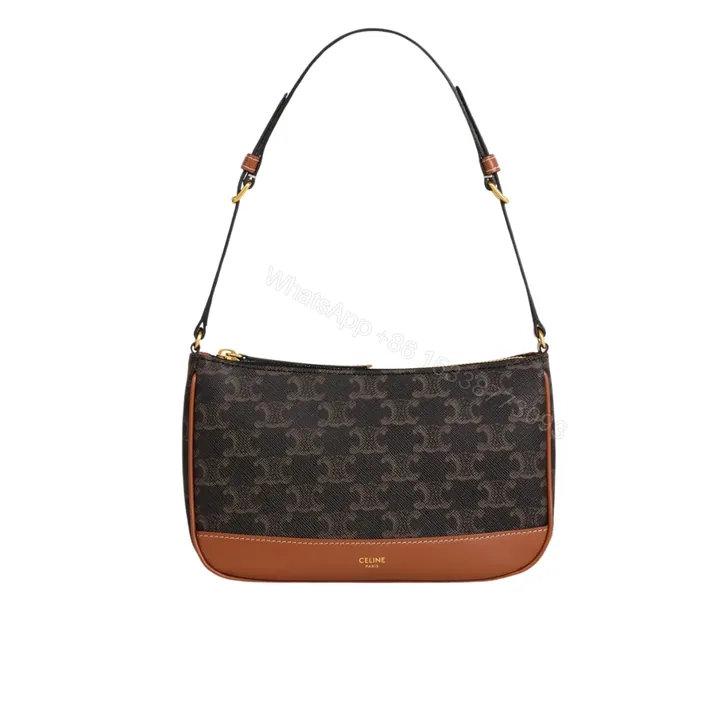 View 1 of CELINE SHOULDER BAG IN TRIOMPHE CANVAS TAN 25CM 119412BZJ 04LU