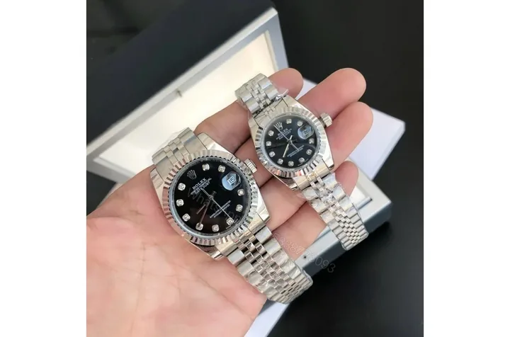 View 1 of Replica Rolex Datejust SS/SS Jub Black/Dial 36/28 mm