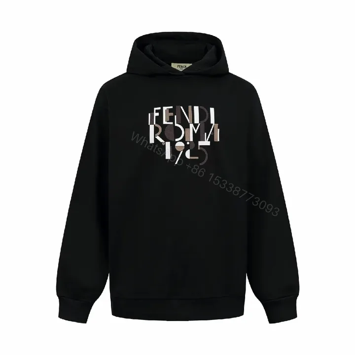 View 1 of Black Logo Hoodie: Subtle Luxe Graphic Comfort