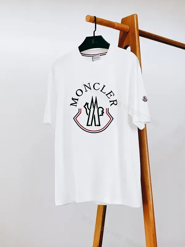 View 1 of White Cotton Crewneck Tee – Graphic Crest, Modern Luxe, Everyday Essential