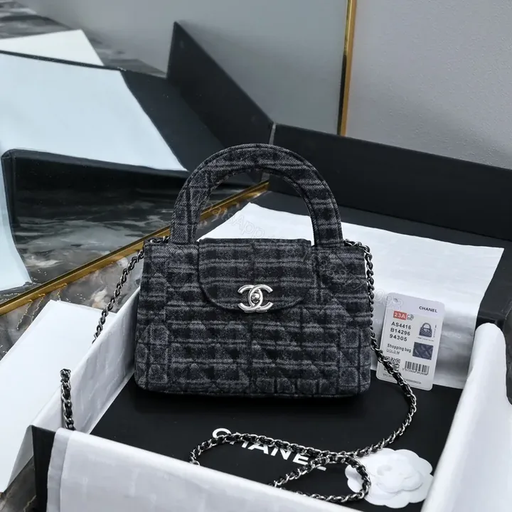 View 1 of Structured Tweed Crossbody with Signature Hardware Luxury Bag