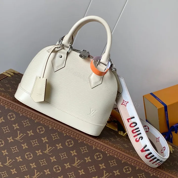 View 1 of ALMA BB BAG 23 IN BEIGE GRAIN COWHIDE