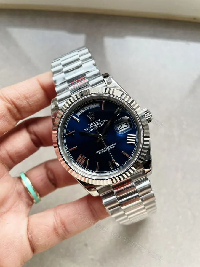 View 1 of GMF Factory 1:1 Rolex DayDate 40mm 228239 Gain Weight SS/tungsten Blue Dial Roman Markers A3255