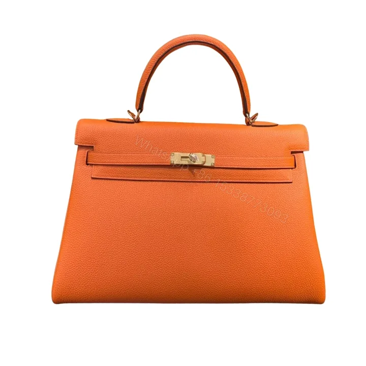 View 1 of Hermes Kelly Gold Hardware Orange Epsom 35Cm