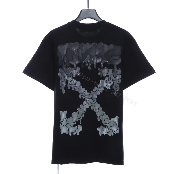 View 1 of Off-White Melting Arrow Print T-Shirt Black Grey