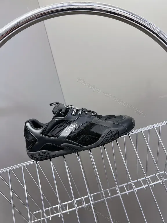 View 1 of Black Velocity Runner: Versace-Inspired Luxury Sneaker