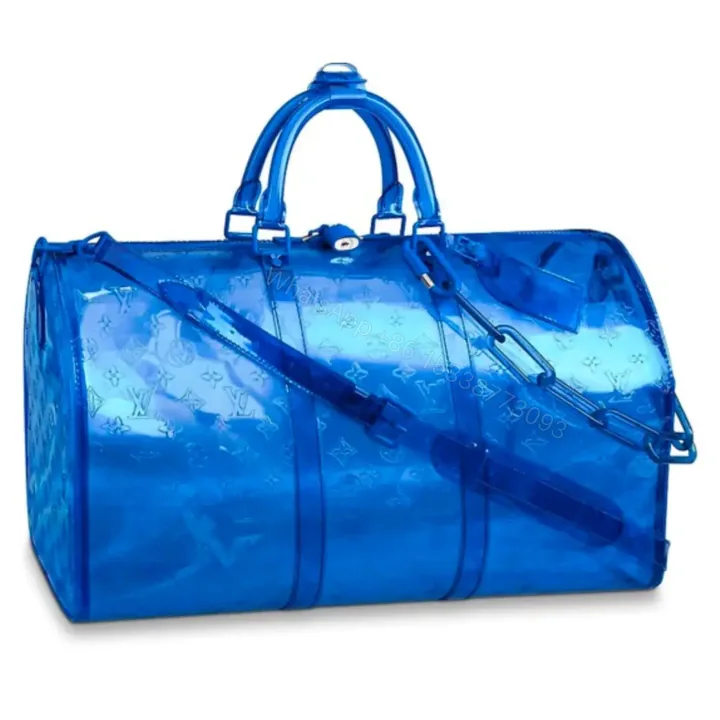 View 1 of Replica 1:1 Clone Louis Vuitton Keepall Bandouliere Monogram 50 Blue