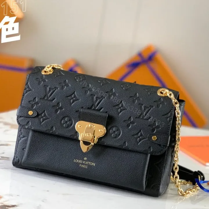 View 1 of Louis Vuitton LV Vavin Monogram Black With Lock Gold Like Auth Handbags 25x18x10cm