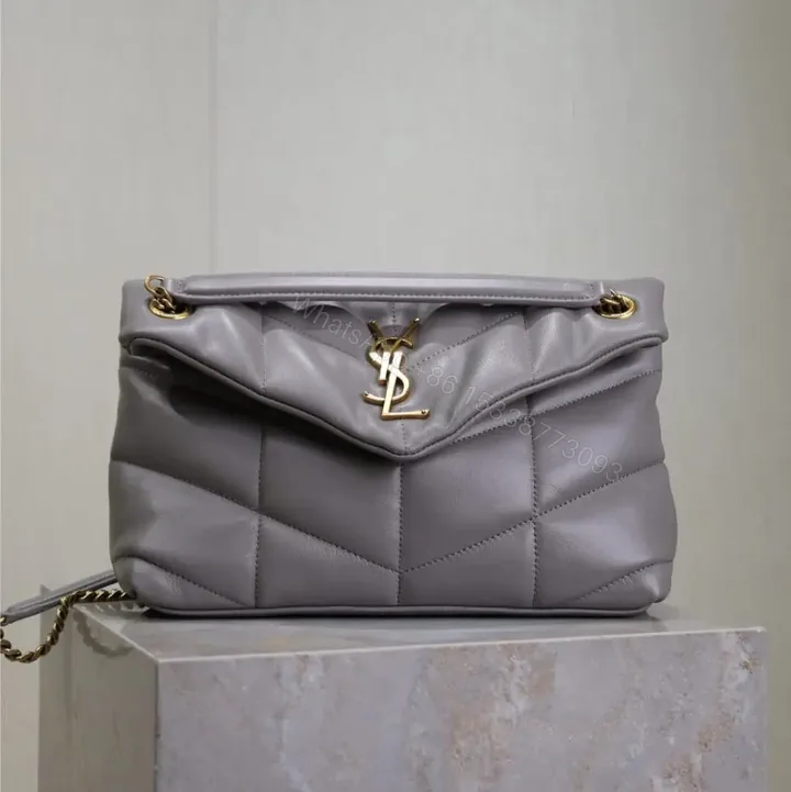 View 1 of YSL 25S LOULOU PUFFER MEDIUM 29 IN SMOKY LAVENDER