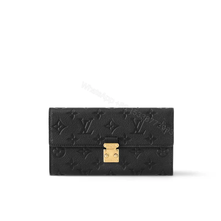 View 1 of LOUIS VUITTON SARAH WALLET MONOGRAM EMPREINTE BLACK 19CM M82638
