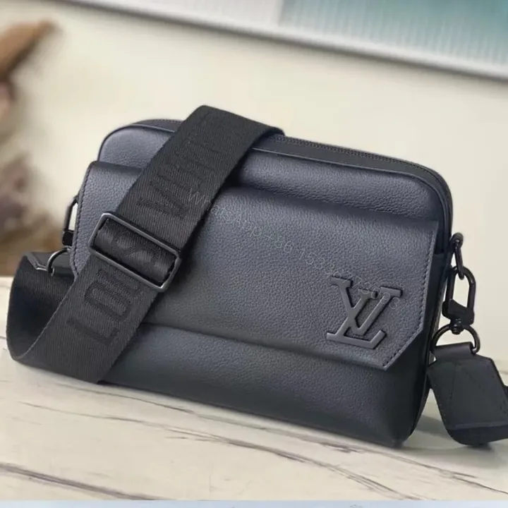 View 1 of Louis Vuitton LV Fastline Men’s Handbag Black 23.5x18x7cm