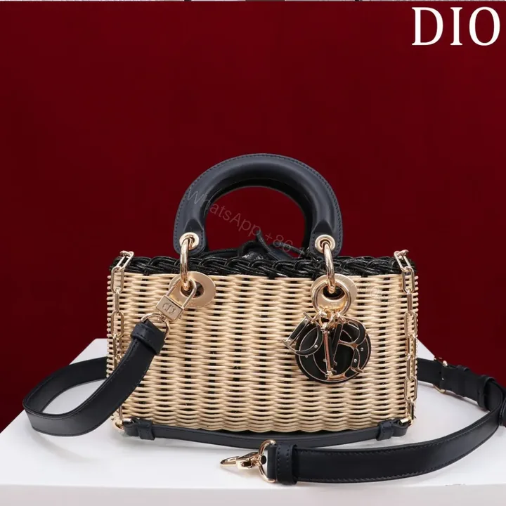 View 1 of Dior D-Joy Lady Wicker Handbag 22cm