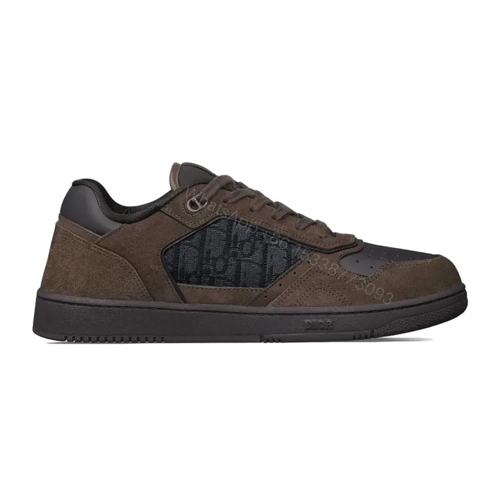 View 1 of DIOR B27 UPTOWN LOW-TOP SNEAKERS DEEP BROWN SUEDE, BLACK SMOOTH CALFSKIN – CD214