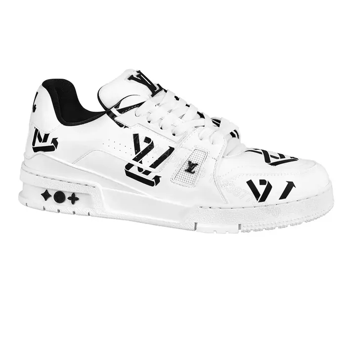 View 1 of LOUIS VUITTON TRAINER LOW-TOP SNEAKERS IN WHITE AND BLACK – LSVT389