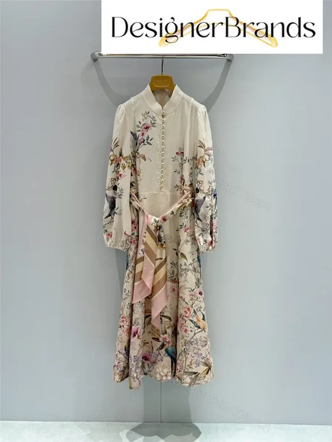 View 1 of Zimmermann Rebellion Button-Front Floral-Print Linen Midi Dress