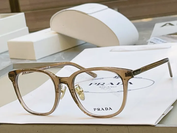 View 1 of Chic Transparent-Frame Eyewear with Caramel Accents (60)
