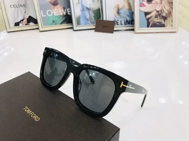 View 1 of Black + Acetate + Luxury Modern + Signature T detailing + Sunglasses