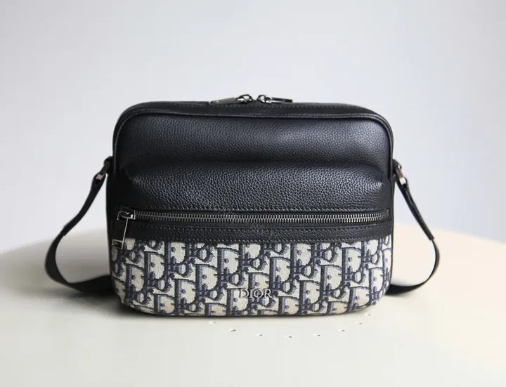 View 1 of Chic Compact Crossbody: Dior-Inspired Texture Luxury Bag