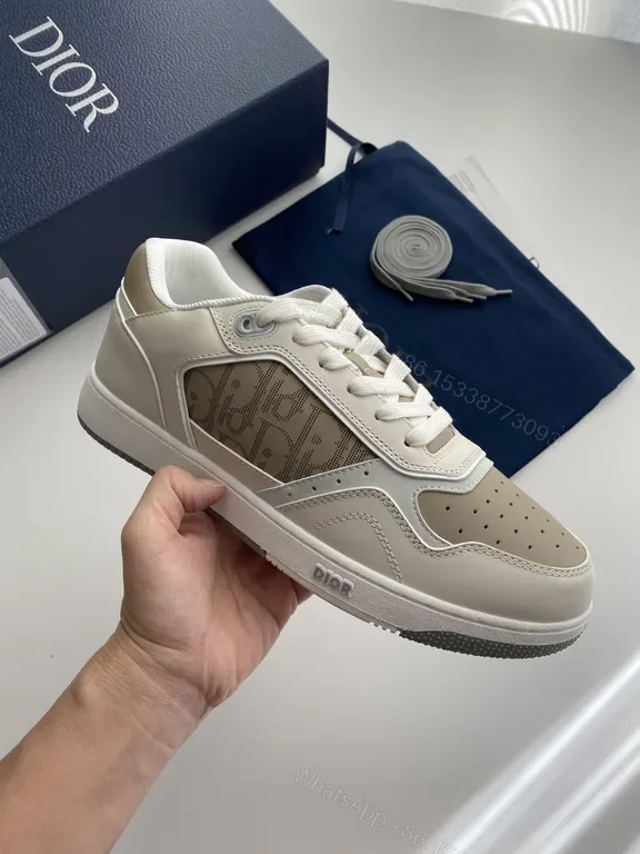 View 1 of Beige Leather Mesh Sneaker - Chic Luxe Comfort