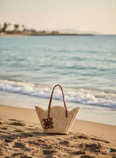 View 1 of FIRST COPY LOEWE Teen Couffin in Wicker jute quality bag