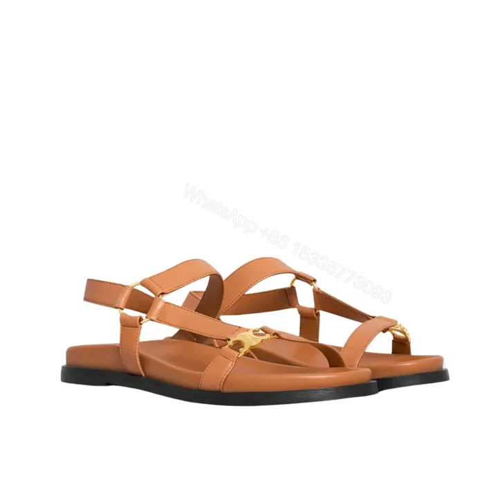 View 1 of CELINE MAUD SANDAL WITH TRIOMPHE LIGHT CARAMEL 362225042C 04IC