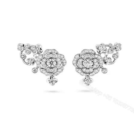 View 1 of CHANEL BOUTON DE CAM??LIA HANGING EARRINGS
