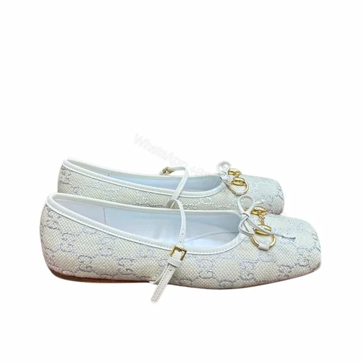 View 1 of GUCCI WOMEN’S HORSEBIT BALLET FLAT WHITE
